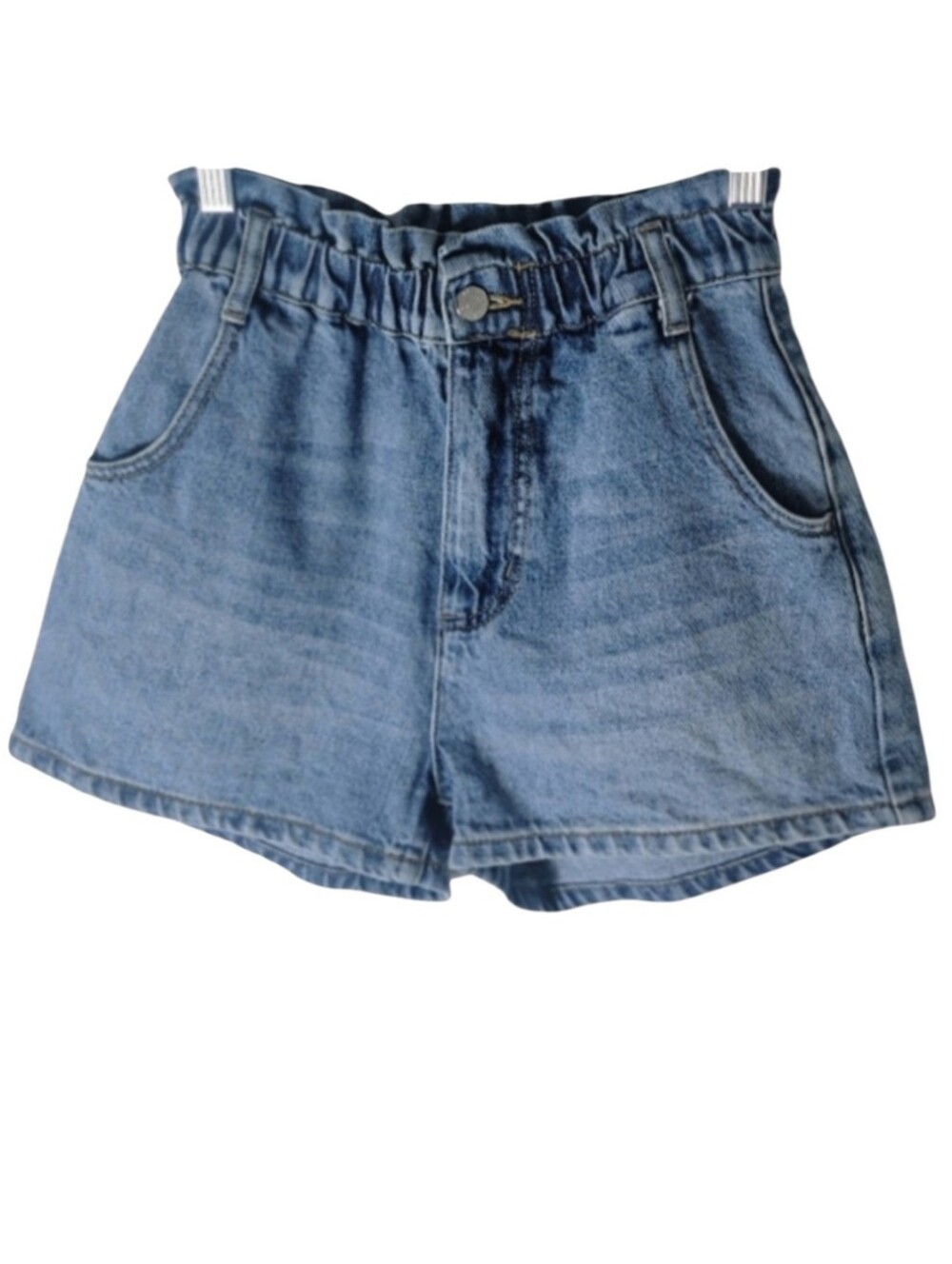 BDG  mom denim jeans shorts hgh rise paperbag waist blue women's XS